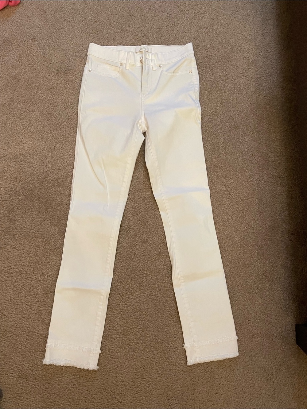 NWT Lilly Pulitzer White Skinny Jeans with Frayed Hem